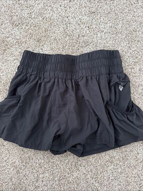 Black Women's Athletic Layered Shorts